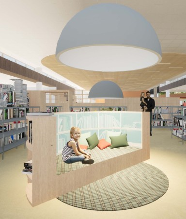 impressie van nieuwe bibliotheek Heemskerk